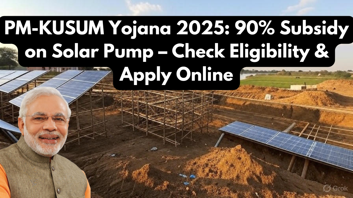 PM-KUSUM Yojana 2025: 90% Subsidy on Solar Pump – Check Eligibility & Apply Online
